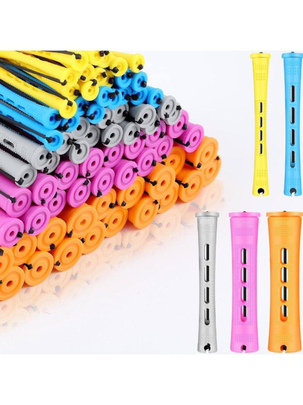 300 Pcs Colorful Perm Rods for Long & Short Hair - Plastic Curling Rollers